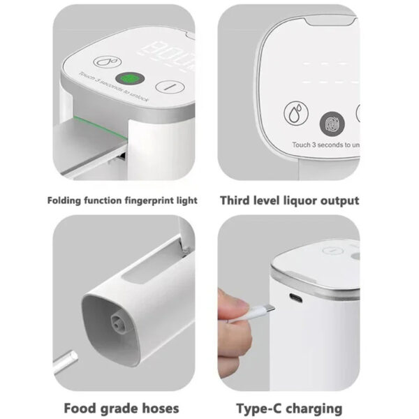 Fingerprint Child Lock Touch Screen Digital Display Folding Electric Pumping Water Device - Image 8